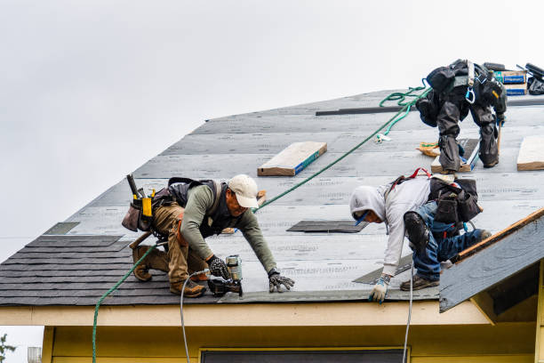 Professional Gutter Installation technician working in Oak Harbor, OH